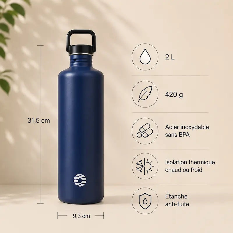 Gourde sport inox grande capacité