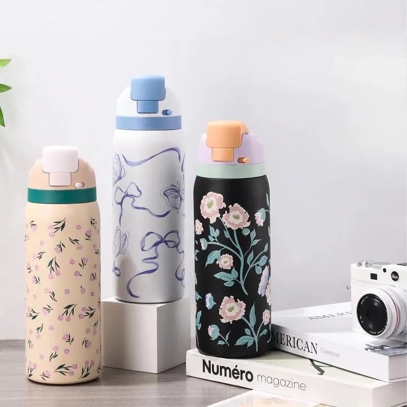 Gourde inox florale