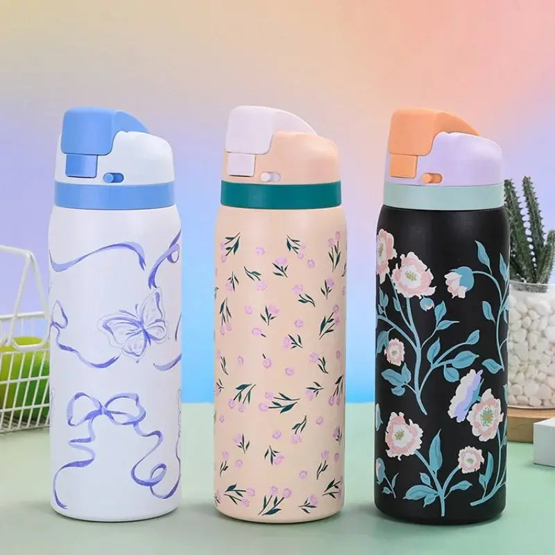Gourde inox florale