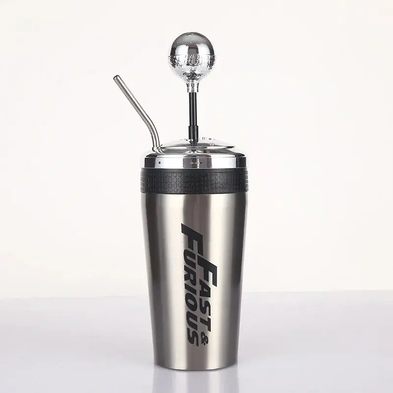 Gourde avec paille en inox 500 ml